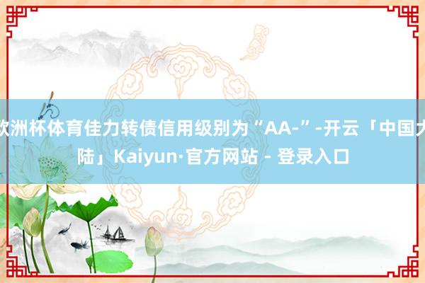 欧洲杯体育佳力转债信用级别为“AA-”-开云「中国大陆」Kaiyun·官方网站 - 登录入口